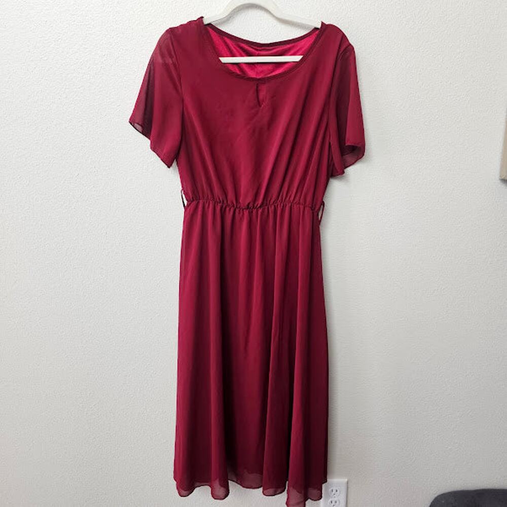 Red Mid Length Dress- Women's Large